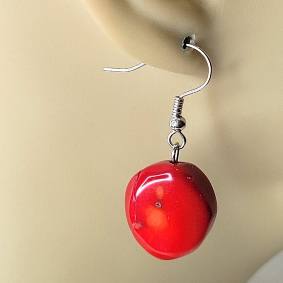 Red Coral Earrings - Picture 3 of 7